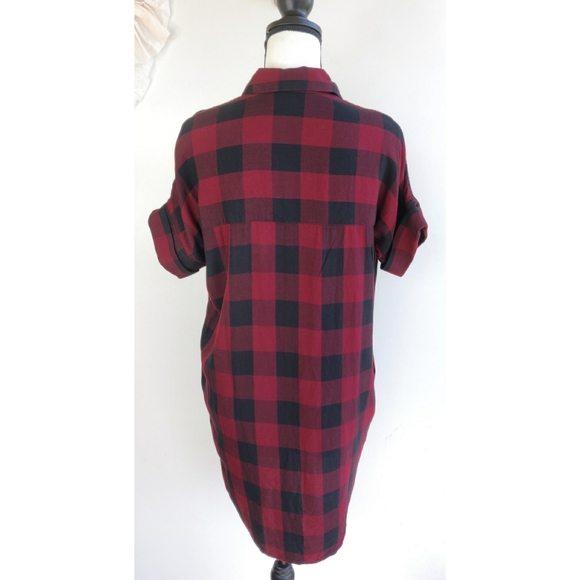 Madewell Buffalo Plaid Red Black Dress - Picture 4 of 8